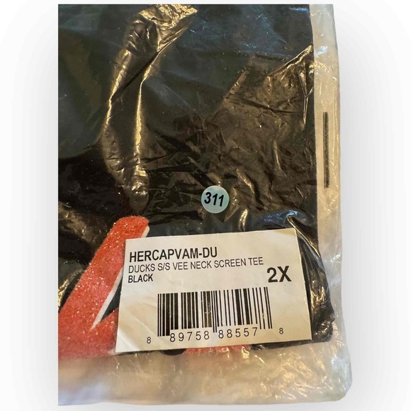 Mighty Ducks of Anaheim Women’s V-Neck T-Shirt, Official NHL Merchandise 311/2X - Picture 2 of 2